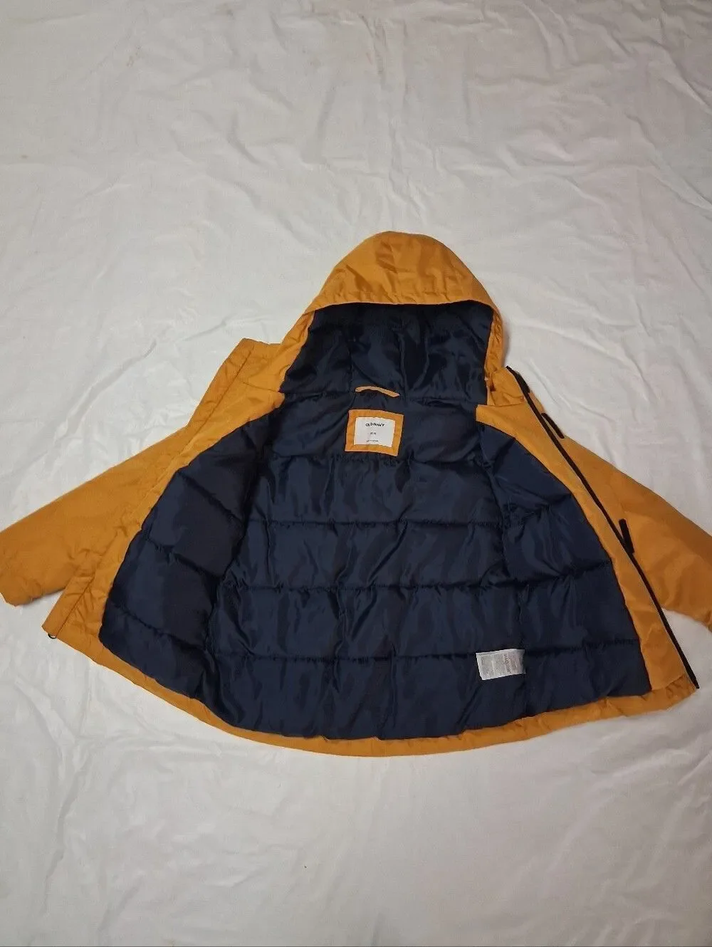 Old Navy Hooded Puffer Jacket - Mustard Yellow Little Boy's Size XS (5)